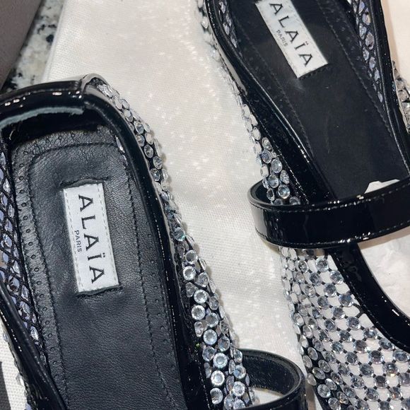 Alaia Mesh Rhinestone Ballet Flats - Picture 7 of 10